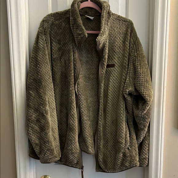 Columbia Olive Fleece Jacket - Picture 1 of 5